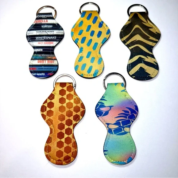 NWOT-Colorful Lip Balm Holder Keychains (5) - Picture 2 of 7